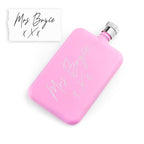 Personalised Handwriting Pink Slimline Flask
