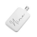 Personalised Handwriting White Slimline Flask