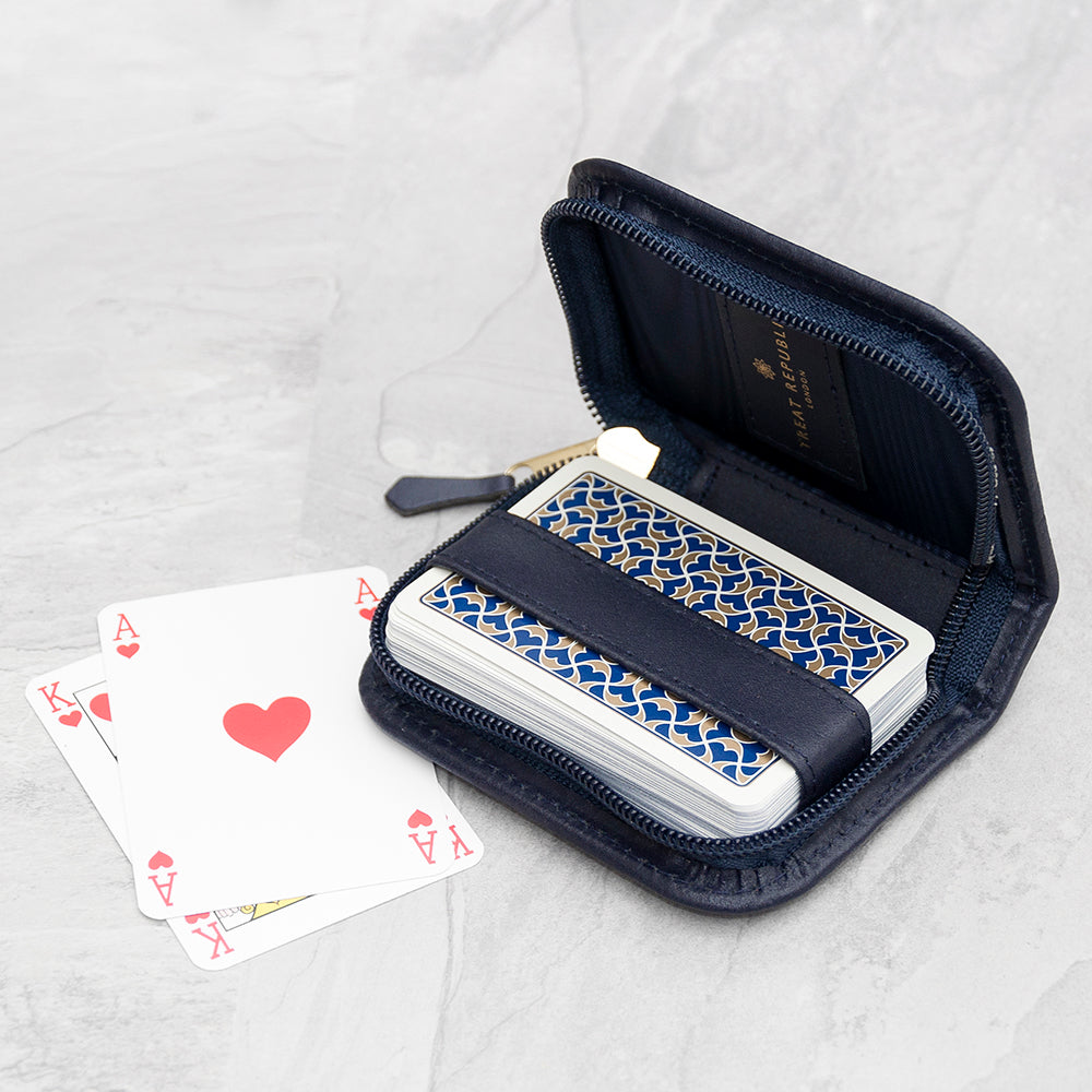 Personalised Leather Playing Card Case