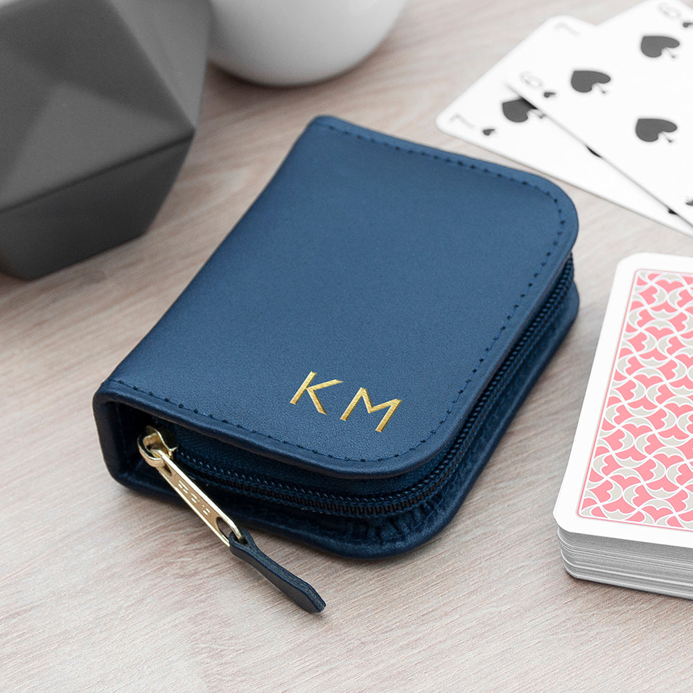 Personalised Leather Playing Card Case