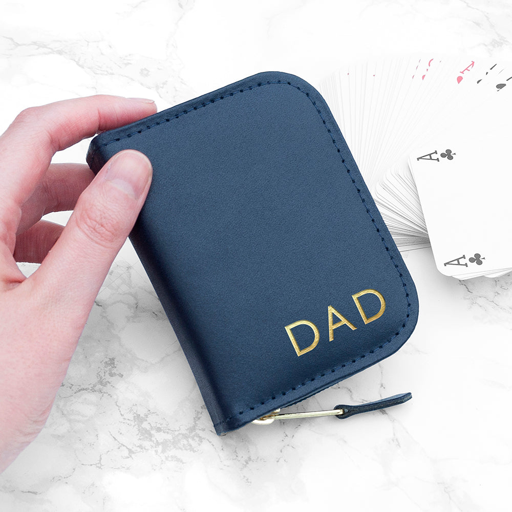 Personalised Leather Playing Card Case
