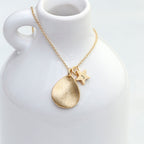 Personalised Matte Star and Drop Necklace