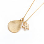 Personalised Matte Star and Drop Necklace
