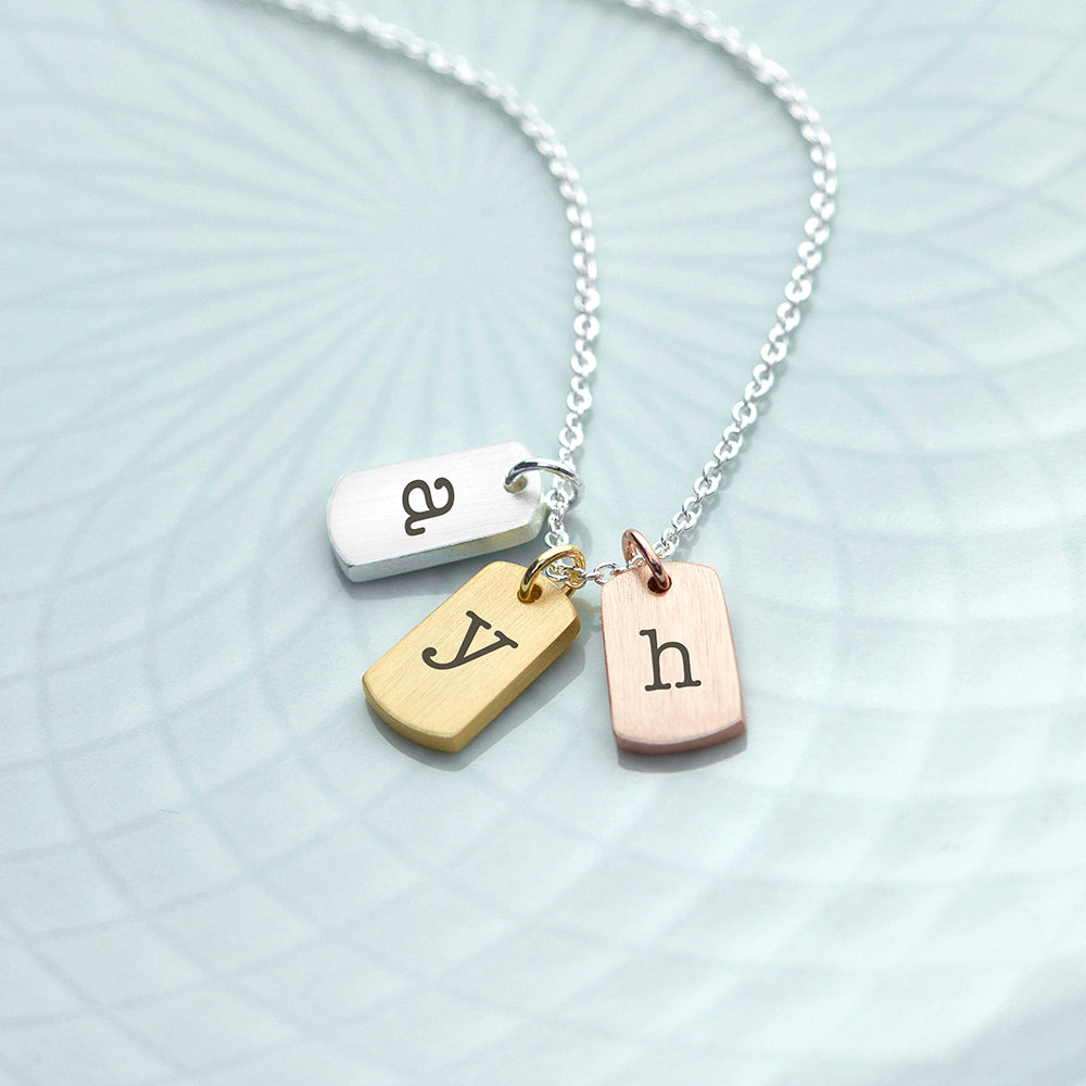 Personalised Mixed Metal Mini Tags Necklace