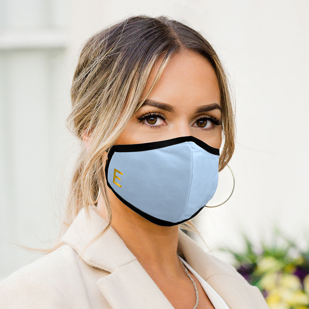 Personalised Face Covering in Cornflower Blue
