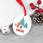 Personalised Christmas Fox Decoration