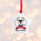 Personalised Reindeer Christmas Decoration