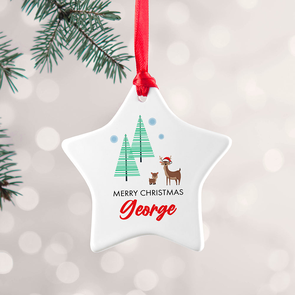 Personalised Christmas Deer Decoration