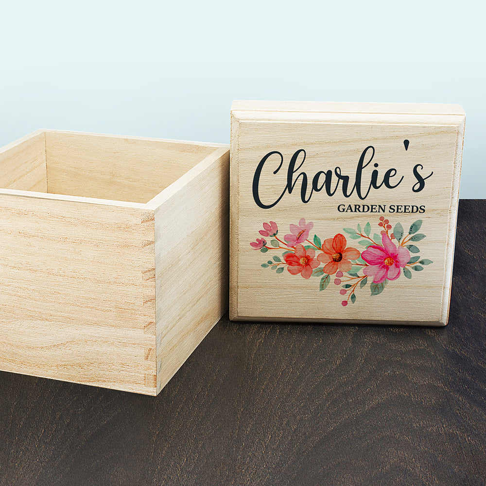 Personalised Flower Garland Seeds Box