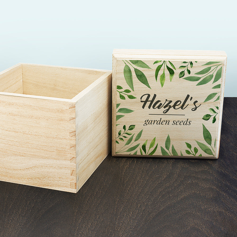 Personalised Leafy Green Seeds Box
