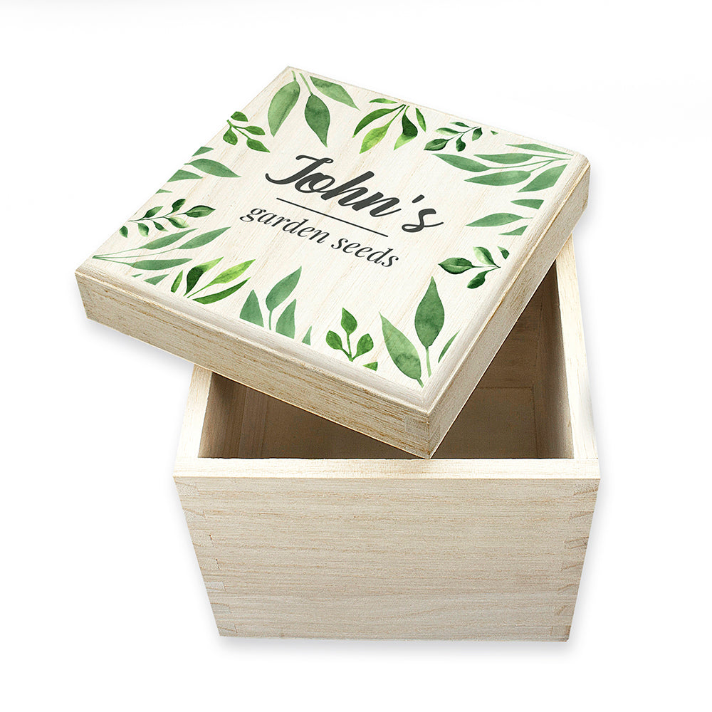 Personalised Leafy Green Seeds Box