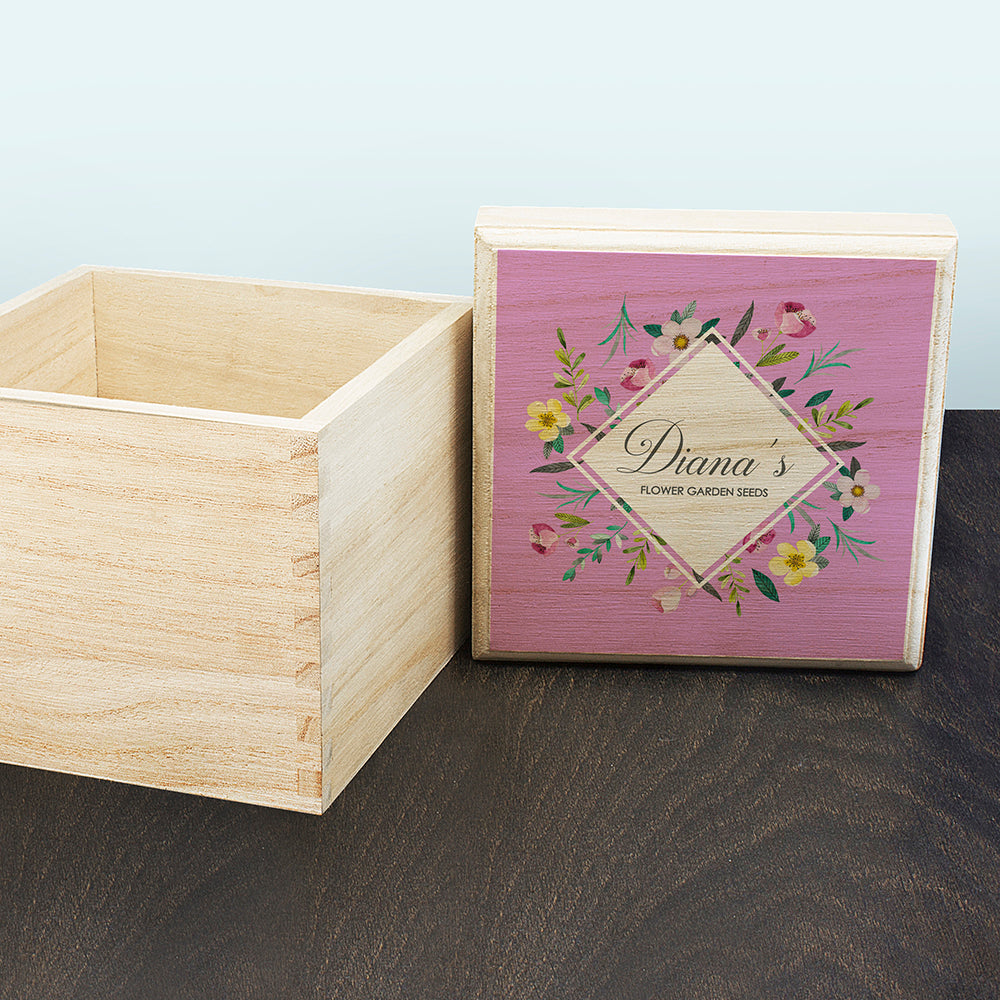 Personalised Floral Seeds Box