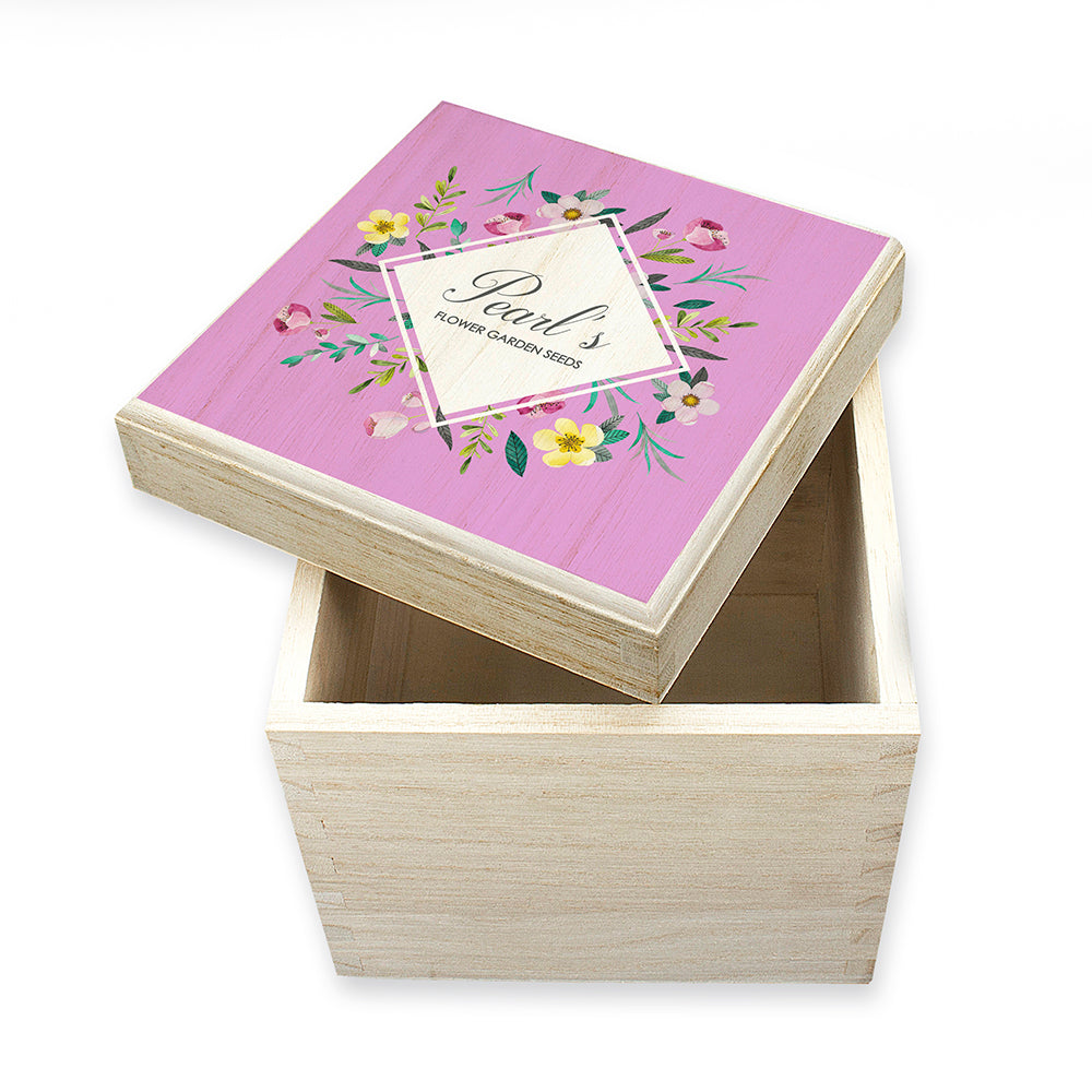 Personalised Floral Seeds Box