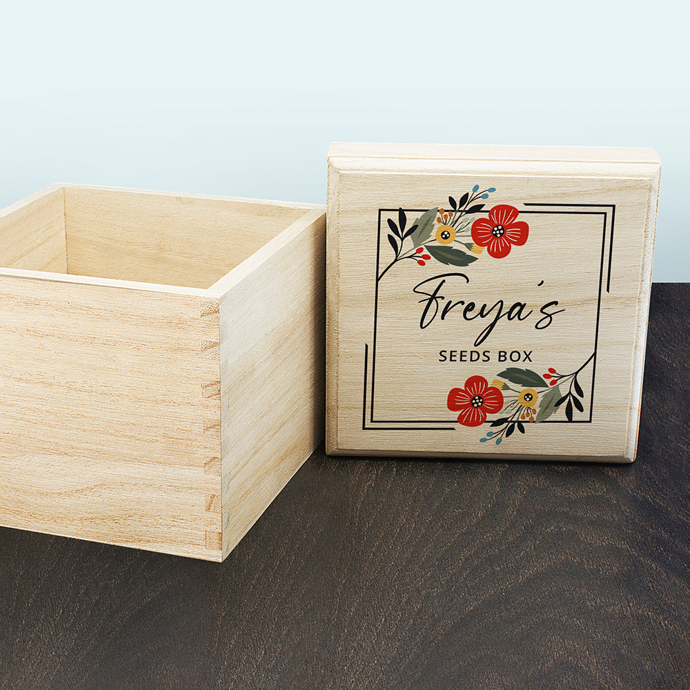 Personalised Floral Frame Seeds Box