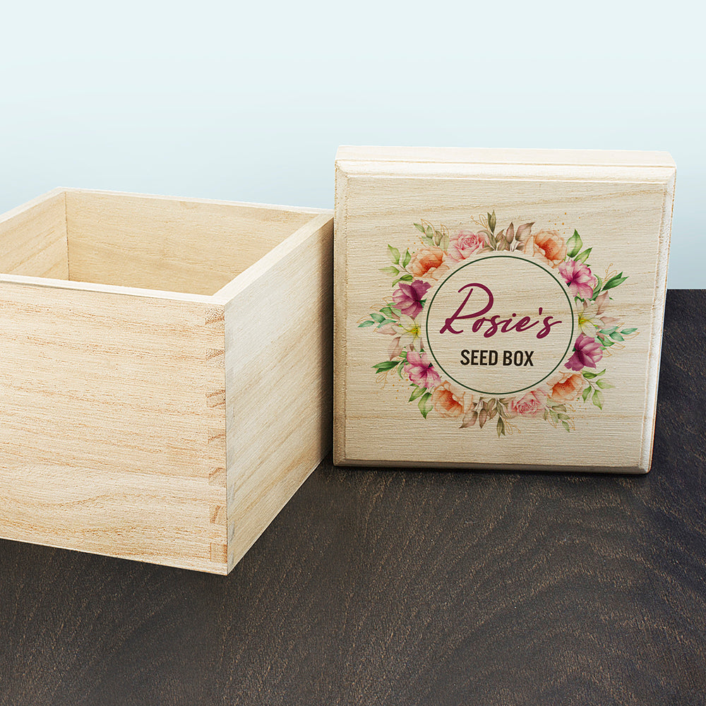 Personalised Flower Wreath Seeds Box
