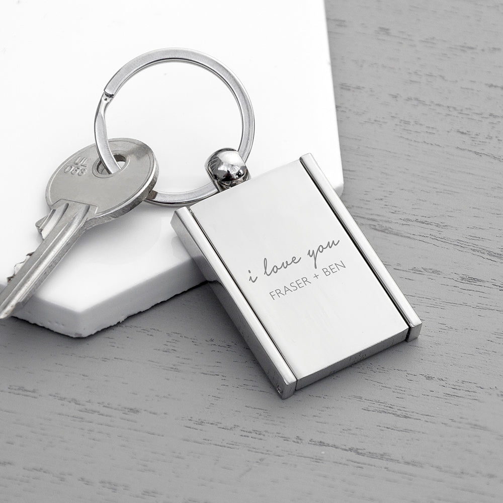 Personalised I Love You Mini Frame Keyring