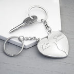 Personalised Special Date Heart Keyring Set
