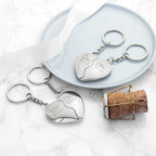 Personalised Special Date Heart Keyring Set