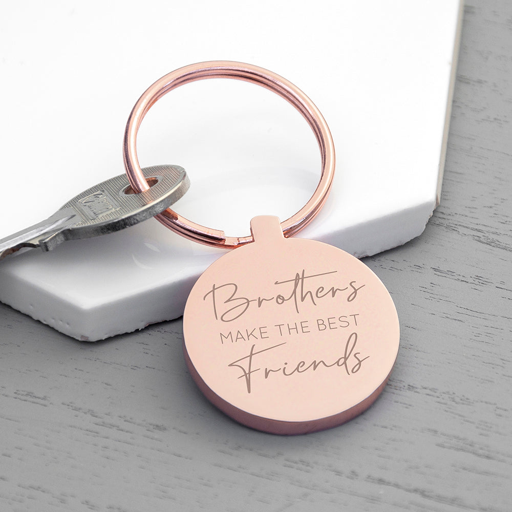 Personalised Brothers Round Keyring