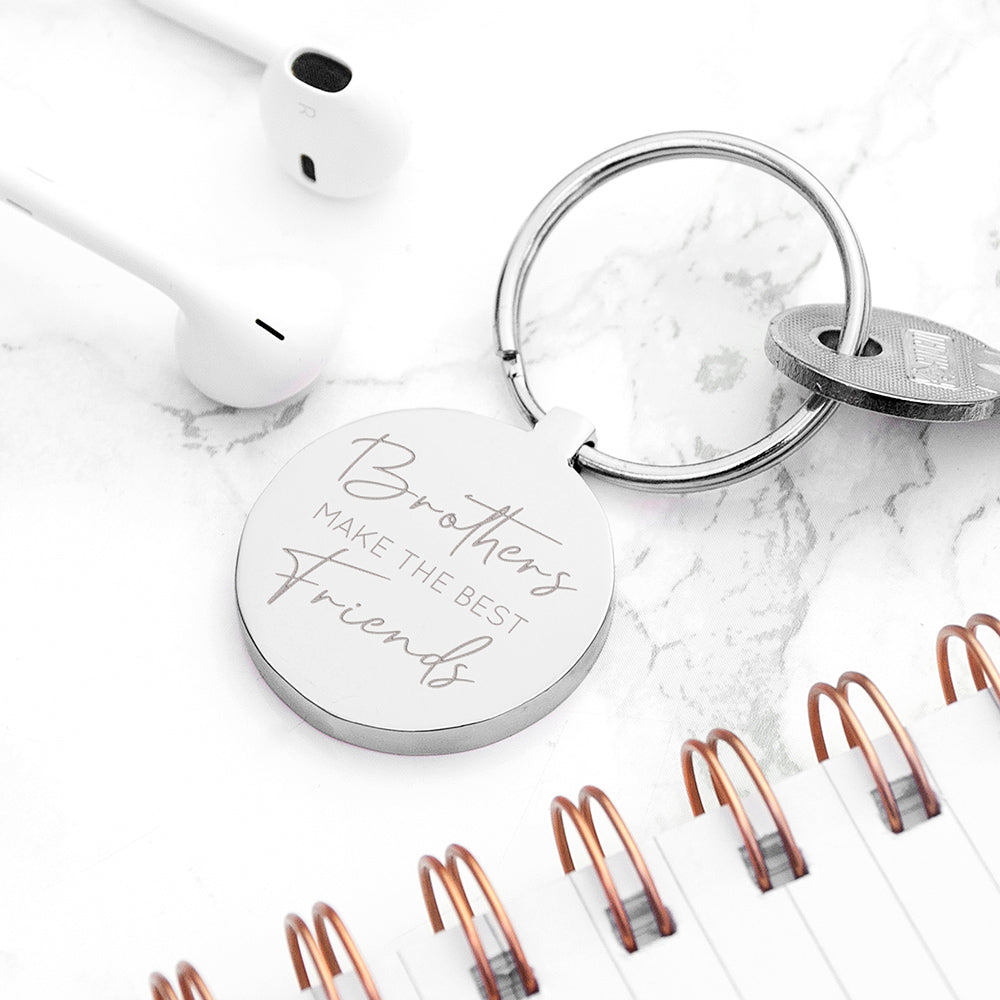 Personalised Brothers Round Keyring
