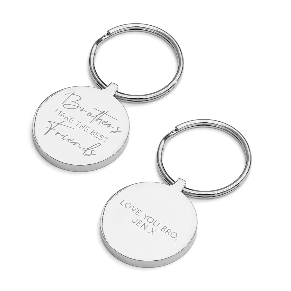 Personalised Brothers Round Keyring