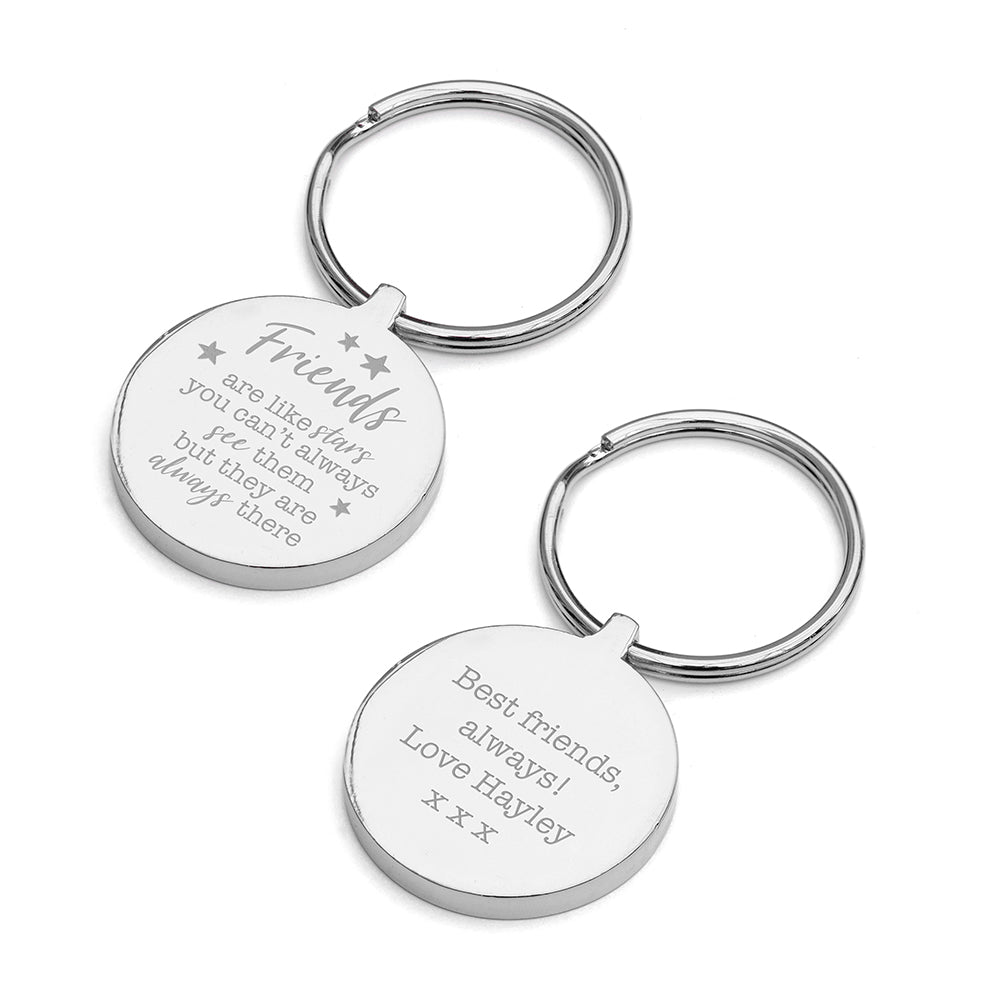 Personalised Friends are like Stars Keyring