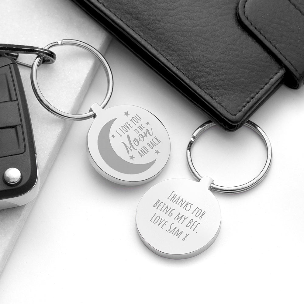 Personalised Moon and Back Keyring