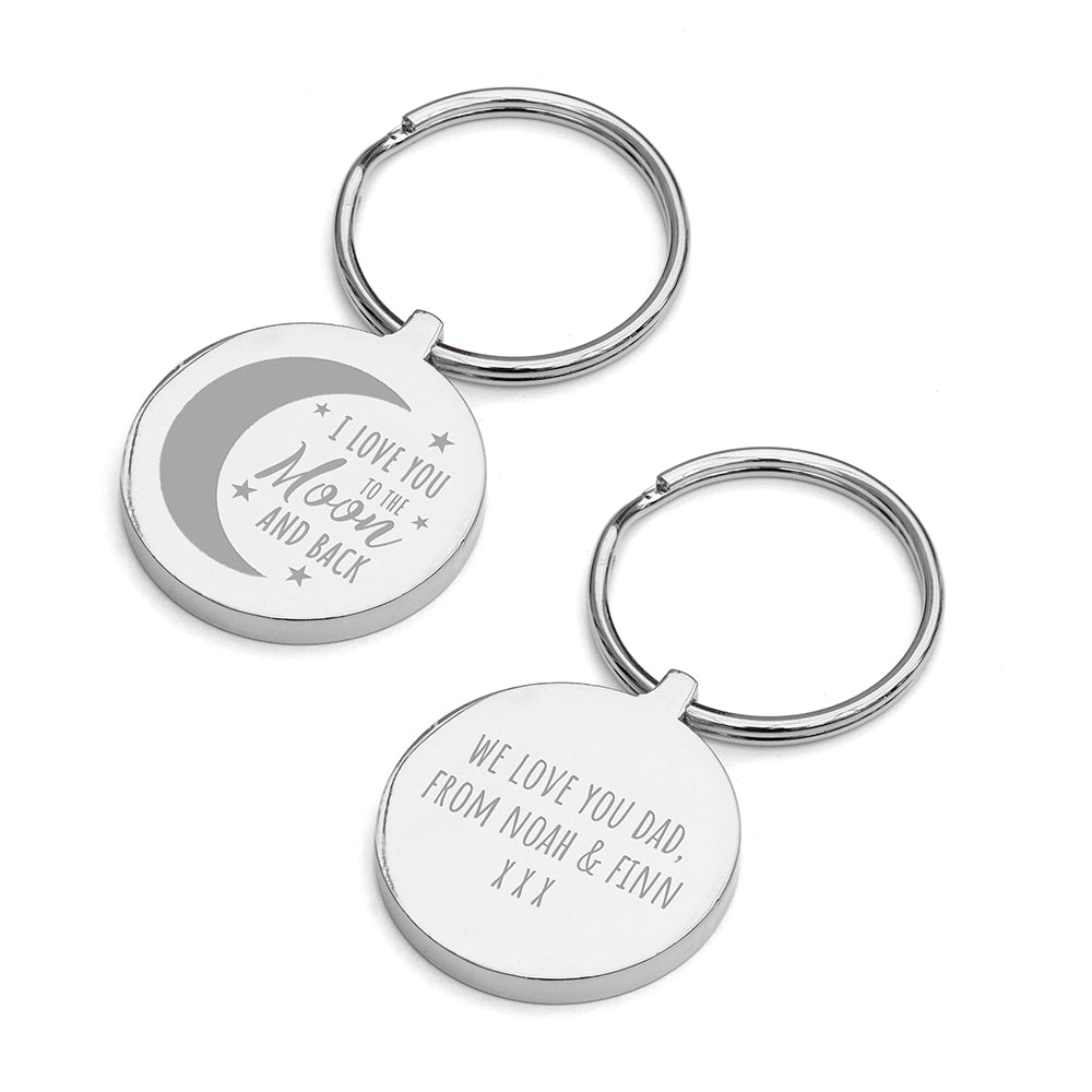 Personalised Moon and Back Keyring