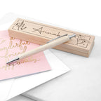 Personalised Wooden Floral Pen Set