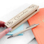 Personalised Wooden Floral Pen Set