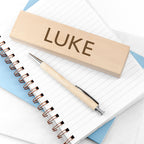Personalised Beech Wood Pen Set