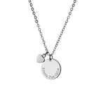Personalised Polished Heart and Disc Necklace