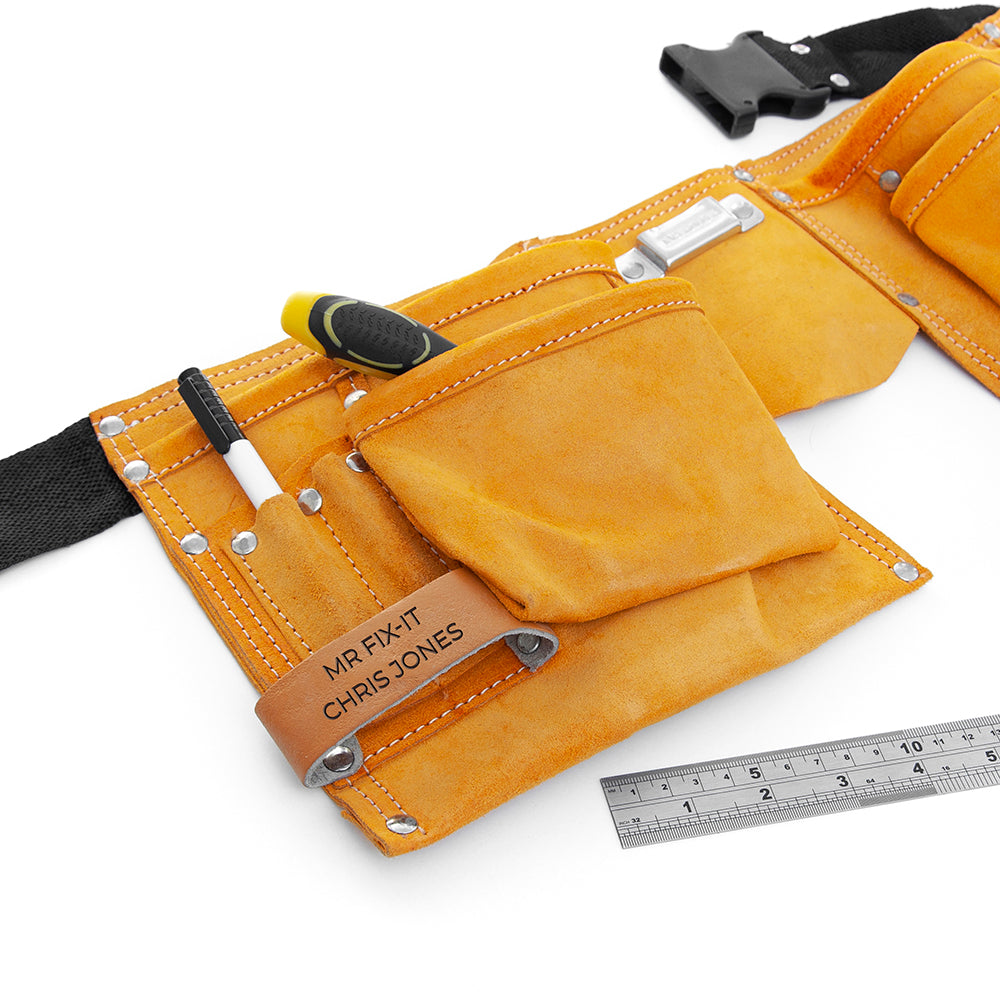 Personalised Leather 11 Pocket Tool Belt