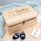 Personalised Baby Fox Keepsake Wooden Chest