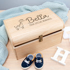 Personalised Baby Giraffe Keepsake Wooden Chest