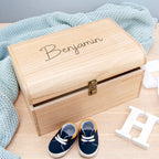 Personalised Kids Engraved Keepsake Wooden Chest