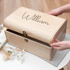 Personalised Kids Engraved Keepsake Wooden Chest