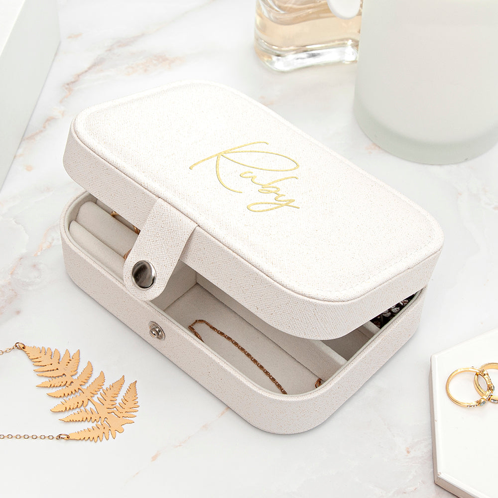 Treat Republic White Glitter Jewellery Case