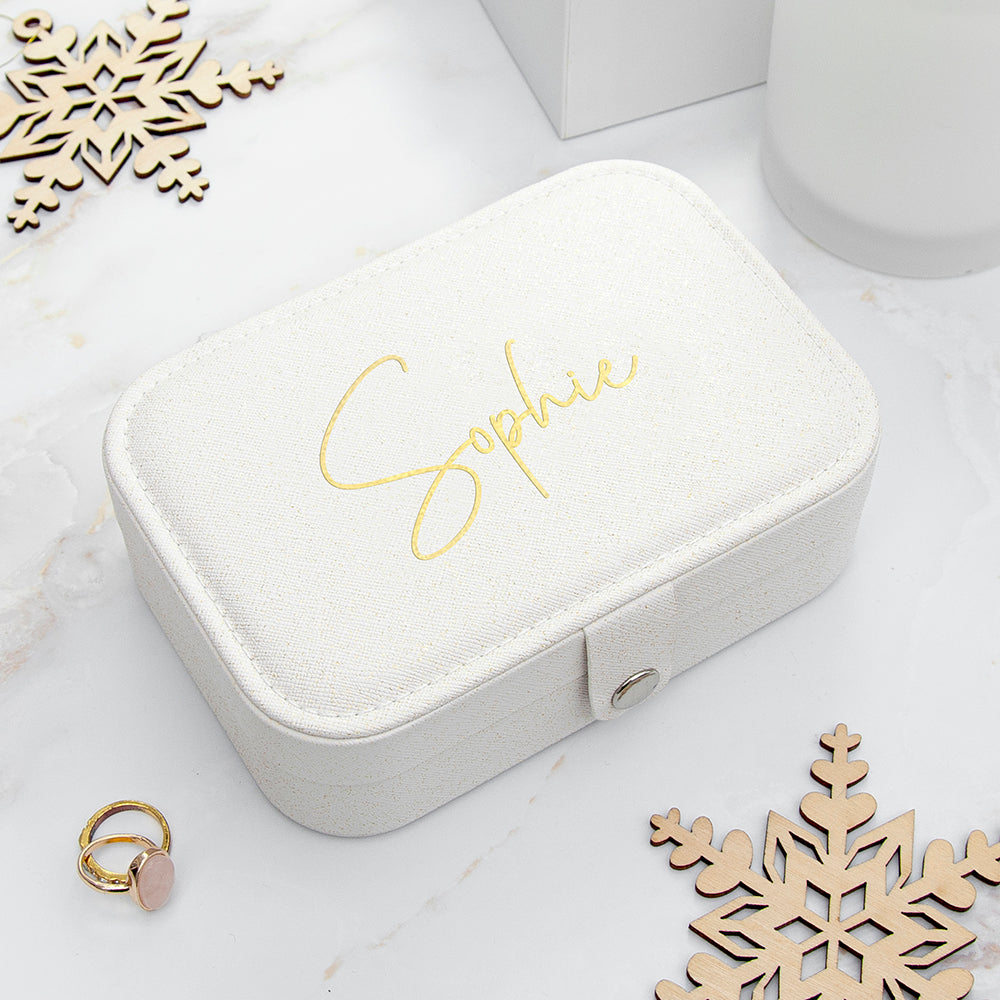 Treat Republic White Glitter Jewellery Case