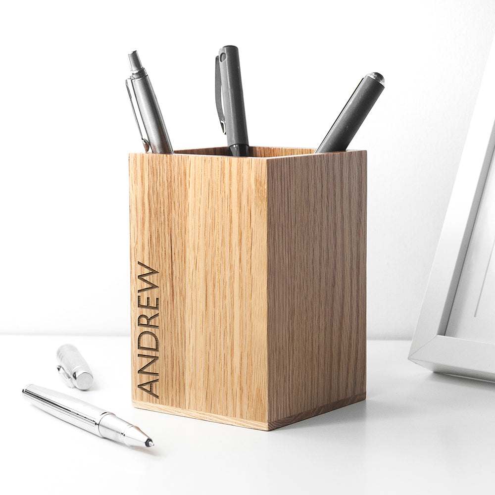 Personalised Wooden Stationary Holder