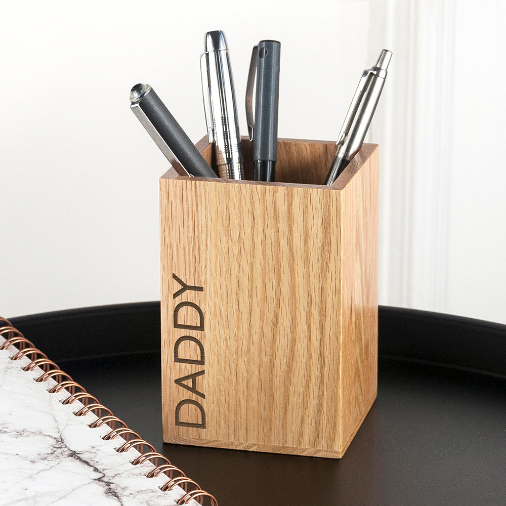 Personalised Wooden Stationary Holder