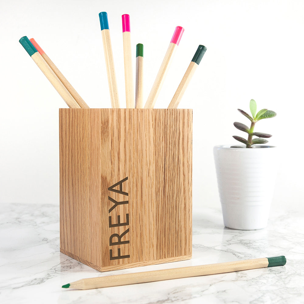 Personalised Wooden Stationary Holder