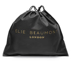 Personalised Elie Beaumont Black Bag with Silver Chevron Strap