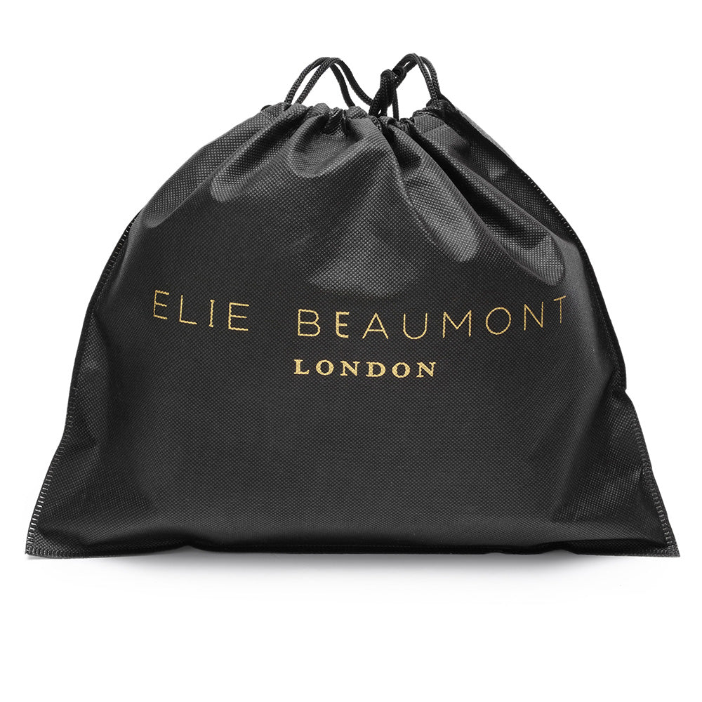 Personalised Elie Beaumont Black Bag with Silver Chevron Strap