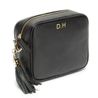 Personalised Elie Beaumont Black Bag with Pink Camouflage Strap