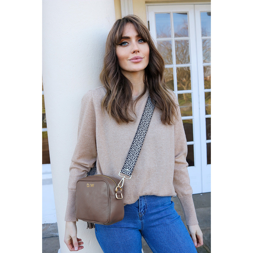 Personalised Elie Beaumont Grey Bag with Baroque Strap