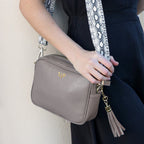 Personalised Elie Beaumont Grey Bag with Python Strap