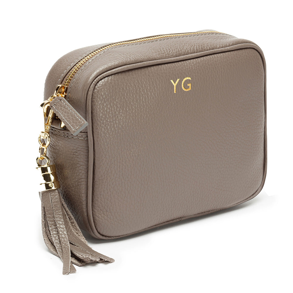 Personalised Elie Beaumont Grey Bag with Python Strap