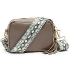 Personalised Elie Beaumont Grey Bag with Python Strap