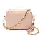 Personalised Elie Beaumont Pink Bag with Gold Chain Strap